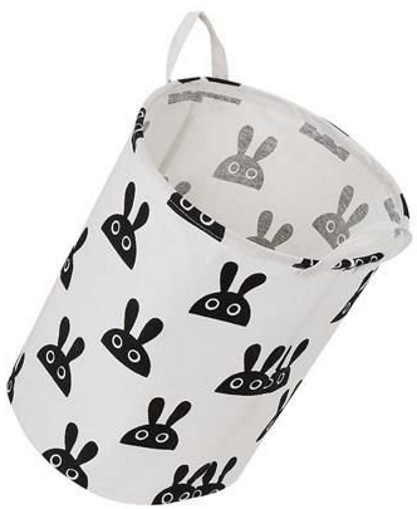 Cos de rufe Kids Bunny idealSTORE, Dimensiuni 43 x 37 cm, Material Impermeabil, Tesatura bumbac, Practic si Modern, Alb- Negru