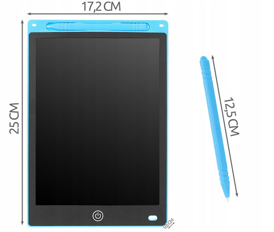 Tableta Grafica XL pentru Desen si Scris idealSTORE, Dimensiuni 17.2 x 0.6 x 25 cm, Ecran de 10 inch, Incurajeaza jocul creativ prin diversificare, Negru-Albastru
