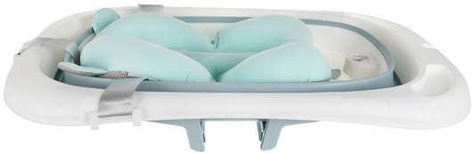 Cadita pliabila cu termometru incorporat si perna idealSTORE, Dimensiuni 83 x 50 x 20 cm, Material PP/TPE, Pliere rapida, Usor de utilizat, Picioare antiderapante, Varsta 0-3 ani, Solida