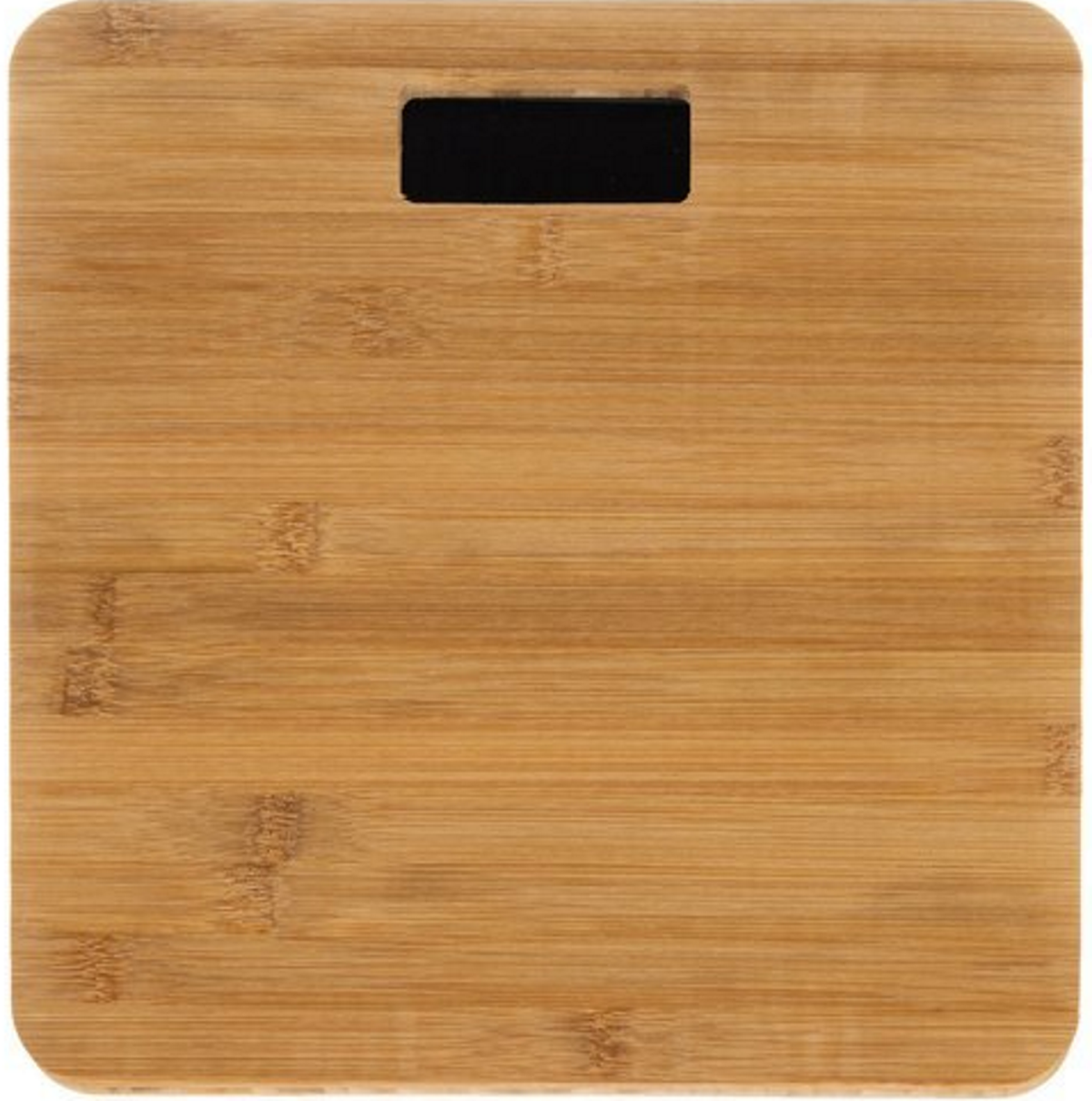 Cantar Digital din lemn idealSTORE, Dimensiuni 28 x 28 x cm, Confectionat din bambus, Ecran LED, Picior antiderapant, Sarcina maxima 180 kg