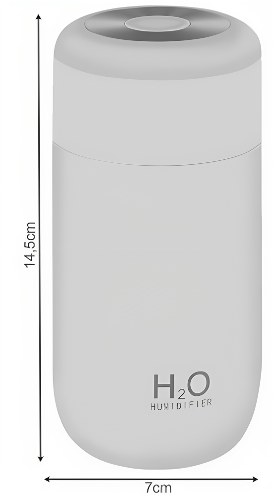 Umidificator de Aer idealSTORE cu Difuzor Aromaterapie, Include LED RGB cu iluminare Alba, Material ABS, Capacitate 350 ml, Timp de Functionare 5-10h, Incarcare USB, Putere 2,5W, Perfect pentru Apartament, Casa sau Birou