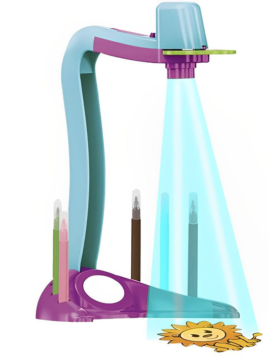 Proiector Educativ pentru Desen Drawing Book idealSTORE Include 24 de Imagini, 6 Markere, 3 Dispozitive pentru Proiector, Tampon de Pictura, Dezvolta Abilitati Manuale