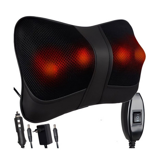 Perna de Masaj Electrica Profesionala idealSTORE, Echipata cu 2 Capete cu cate 2 Mingi de Masaj, Piele Ecologica de Inalta Calitate si Micro Plasa, 2 Moduri de Operare, Functie de Incalzire, 2 Surse de Alimentare, Echipat cu Curea pentru Fixare