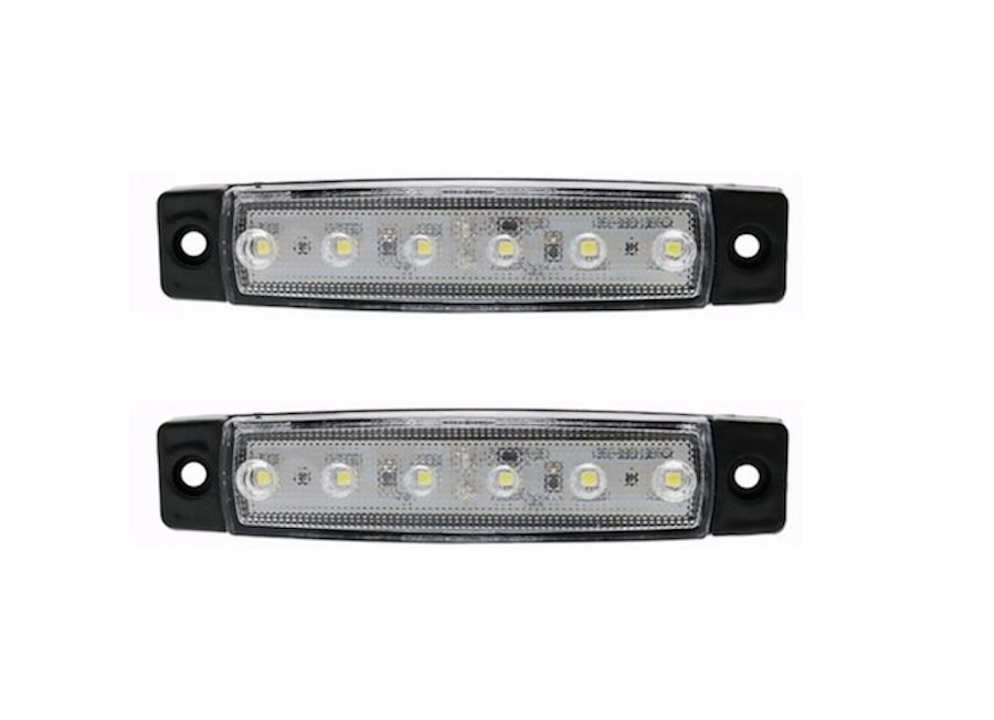 Set 4 Lampi Laterale idealSTORE, LED 12-24V, 9520 mm, iluminare Superioara, pentru Camioane, Remorci, Autobuze, Culoare Alb