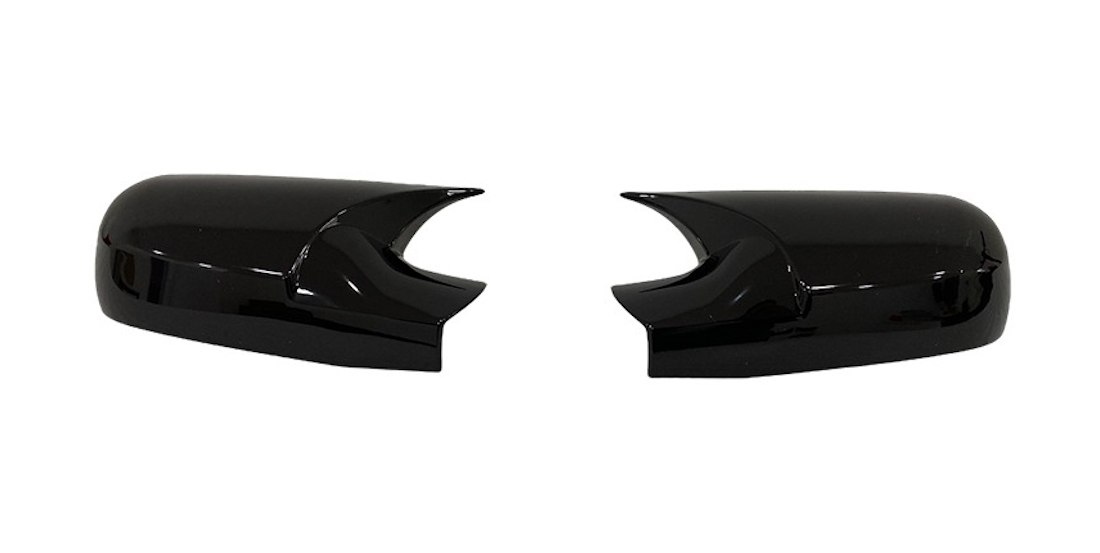 Set 2 Capace Oglinzi tip BATMAN idealSTORE pentru Renault Clio III 2006-2009, culoare Piano Black - Negru Lucios, Montaj Usor, Rezistent UV, Material Premium