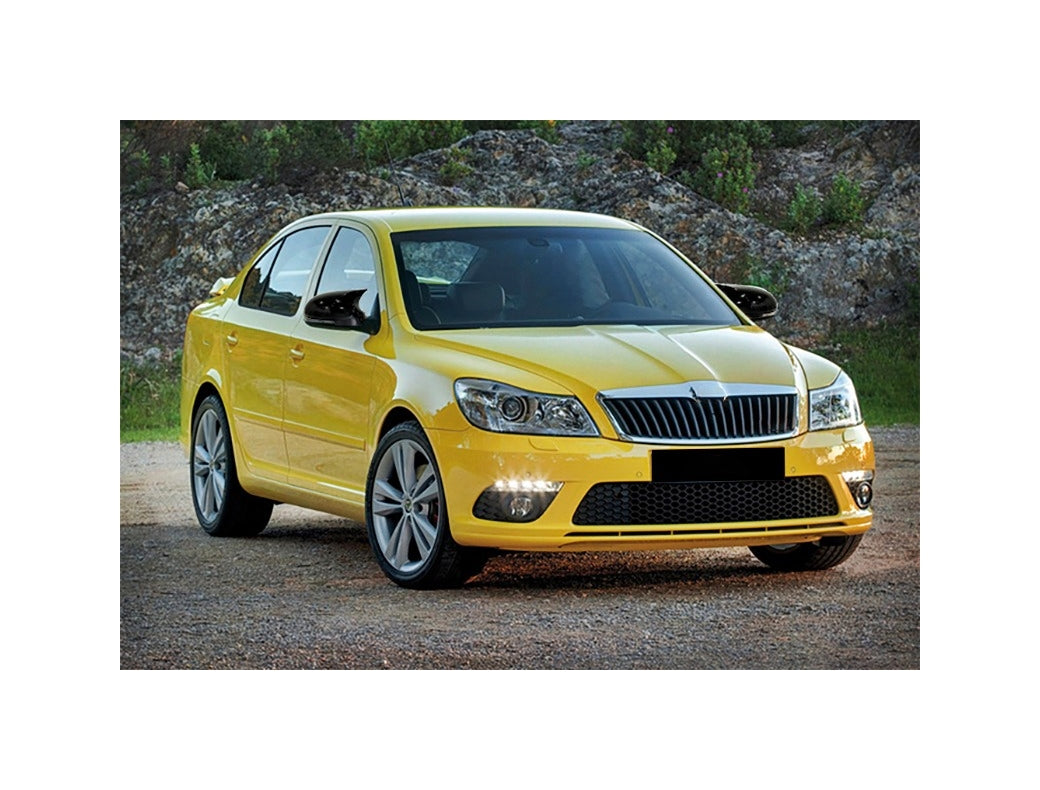 Set 2 Capace Oglinzi tip BATMAN idealSTORE pentru SKODA OCTAVIA II 2009-2013, culoare Piano Black - Negru Lucios, Montaj Usor, Rezistent UV, Material Premium