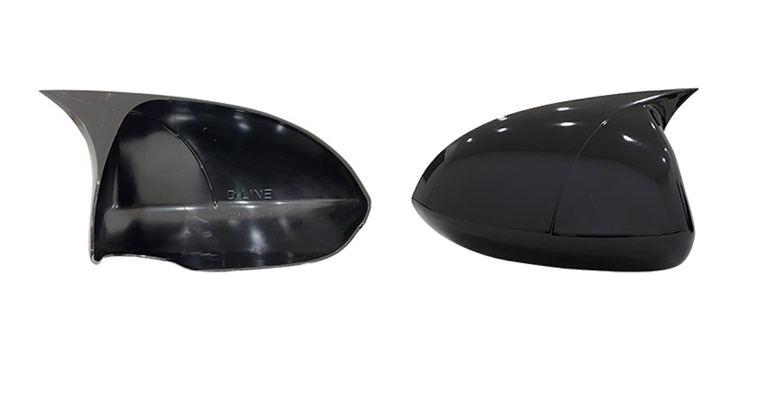 Set 2 Capace Oglinzi tip BATMAN idealSTORE pentru Opel Corsa D 2006-2014, culoare Piano Black - Negru Lucios, Montaj Usor, Rezistent UV, Material Premium