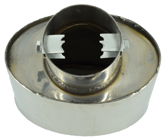 Ornament toba premium IdealSTORE, Lungime18 cm, Latime 14.5 cm, Diametru gaura iesire Ovala 14.5 X 10 cm, Diametru intrare toba 6.5 cm, Prindere in 2 suruburi