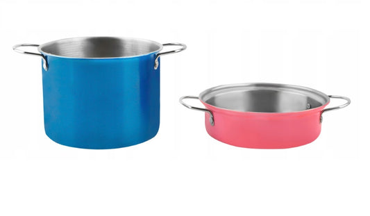 Set de gatit pentru copii idealStore Culinary Adventure, Set viu colorat alcatuit din 11 elemente de metal, Usor de transportat si depozitat, Ofera o experienta inedita pentru micii bucatari