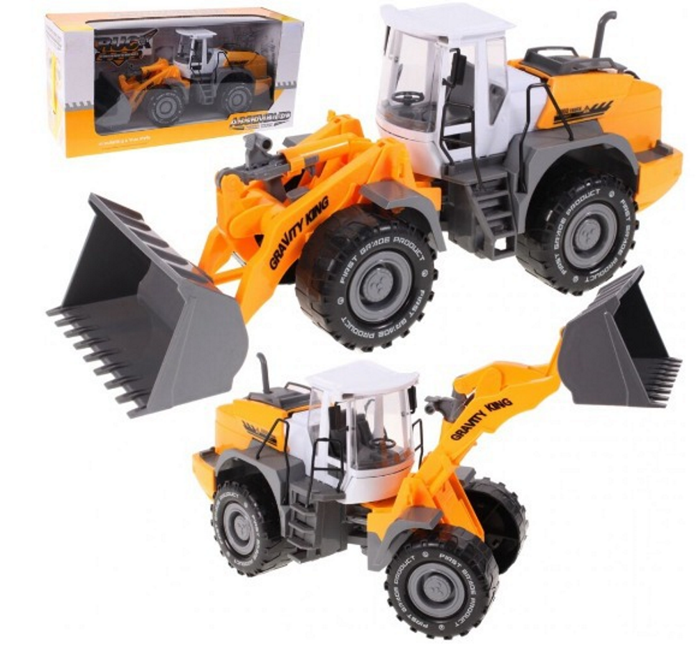 Excavator Gravity King idealSTORE, Dimensiuni 35 x 12 x 15 cm, Constructie Solida si Stabila, Dotat cu trapa acces motor, Accesorizat cu Parti in MISCARE este o modalitate excelenta de a deveni un mic constructor