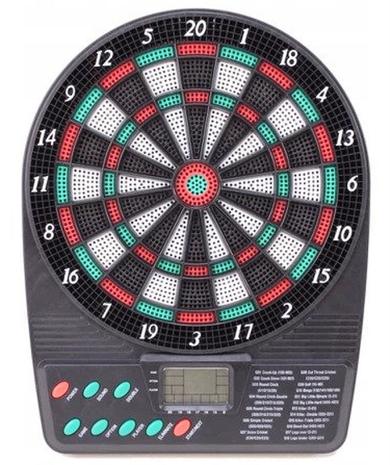 Joc idealStore Electronic Dart, 3 Sageti, 9 Varfuri, 18 Jocuri cu 159 Variante, Dezvolta Abilitati Manuale, Coordonare Mana-Ochi, Electronic, Afisaj LED, Dimensiune 26x20 cm