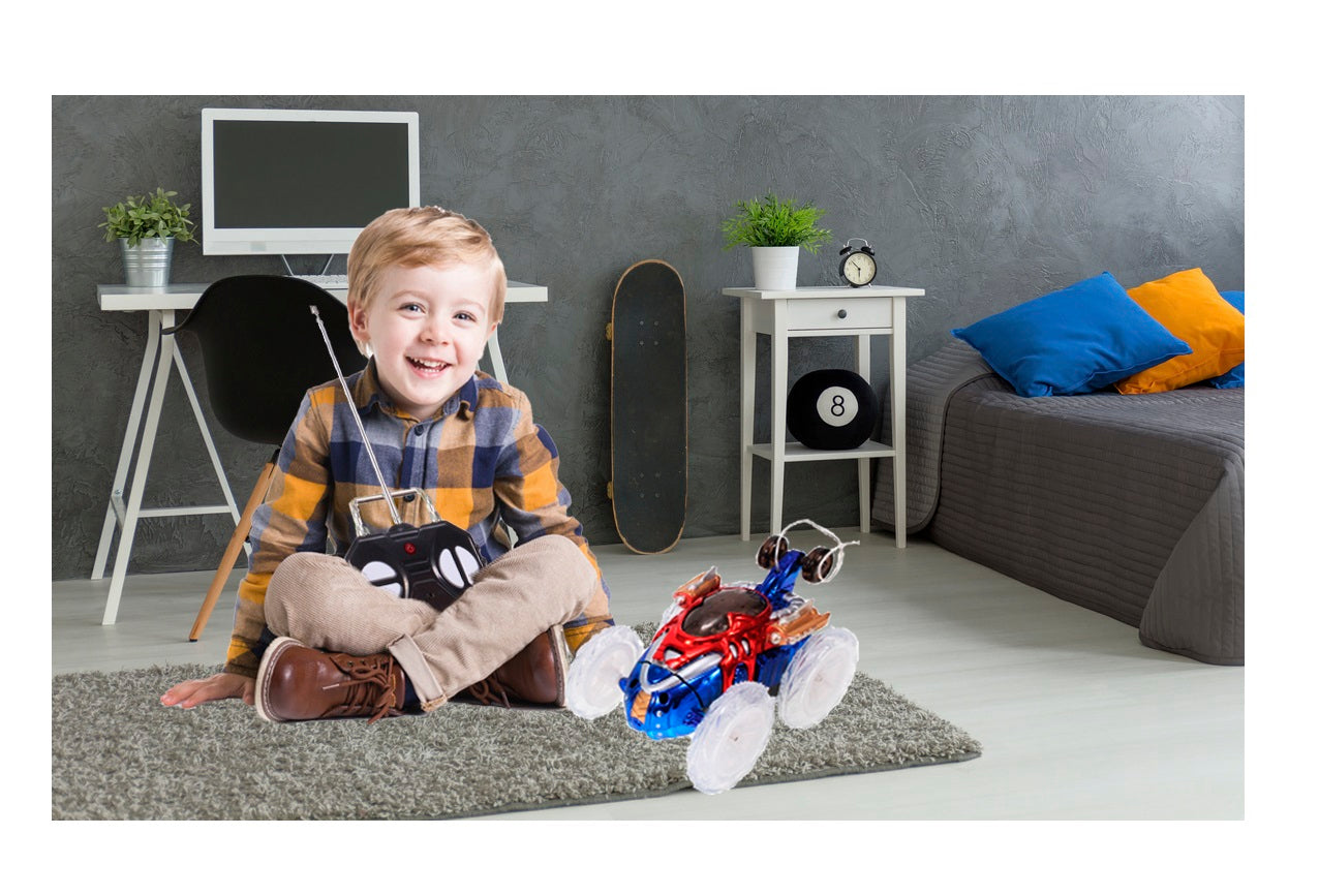 Masinuta Cu Telecomanda si Acrobatii Twister 2018, Manevrabilitate Ridicata, Cauciucuri Rezistente, Telecomanda Usor de Folosit, LED-uri incorporate, Culoare : Albastra