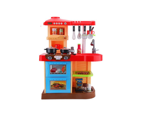 Bucatarie MULTIFUNCTIONALA Little Chef, 72 cm inaltime, Dotata cu accesorii simbolice, Cuptor pentru gatit, Masina de spalat vase, Lumini si sunete pentru dezvoltarea abilitatilor de gatire a micutilor, Multicolora