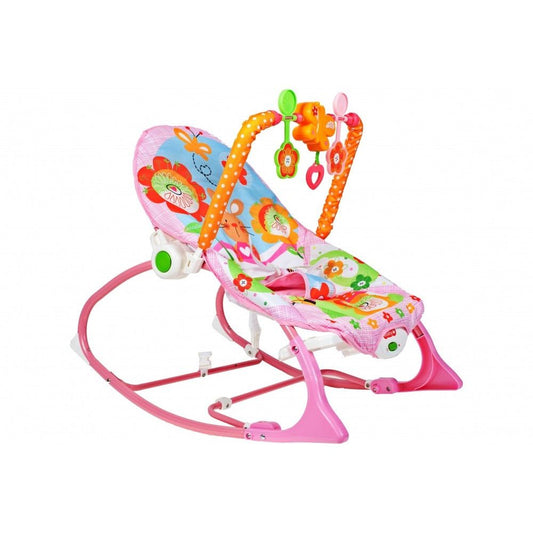 Balansoar si Scaun 3 in 1 'The Sleepy Bunny', cu Vibratii Calmante, Spatar Reglabil in Doua Trepte, Bara Detasabila cu Jucarii, Centuri de Siguranta, 0-18Kg