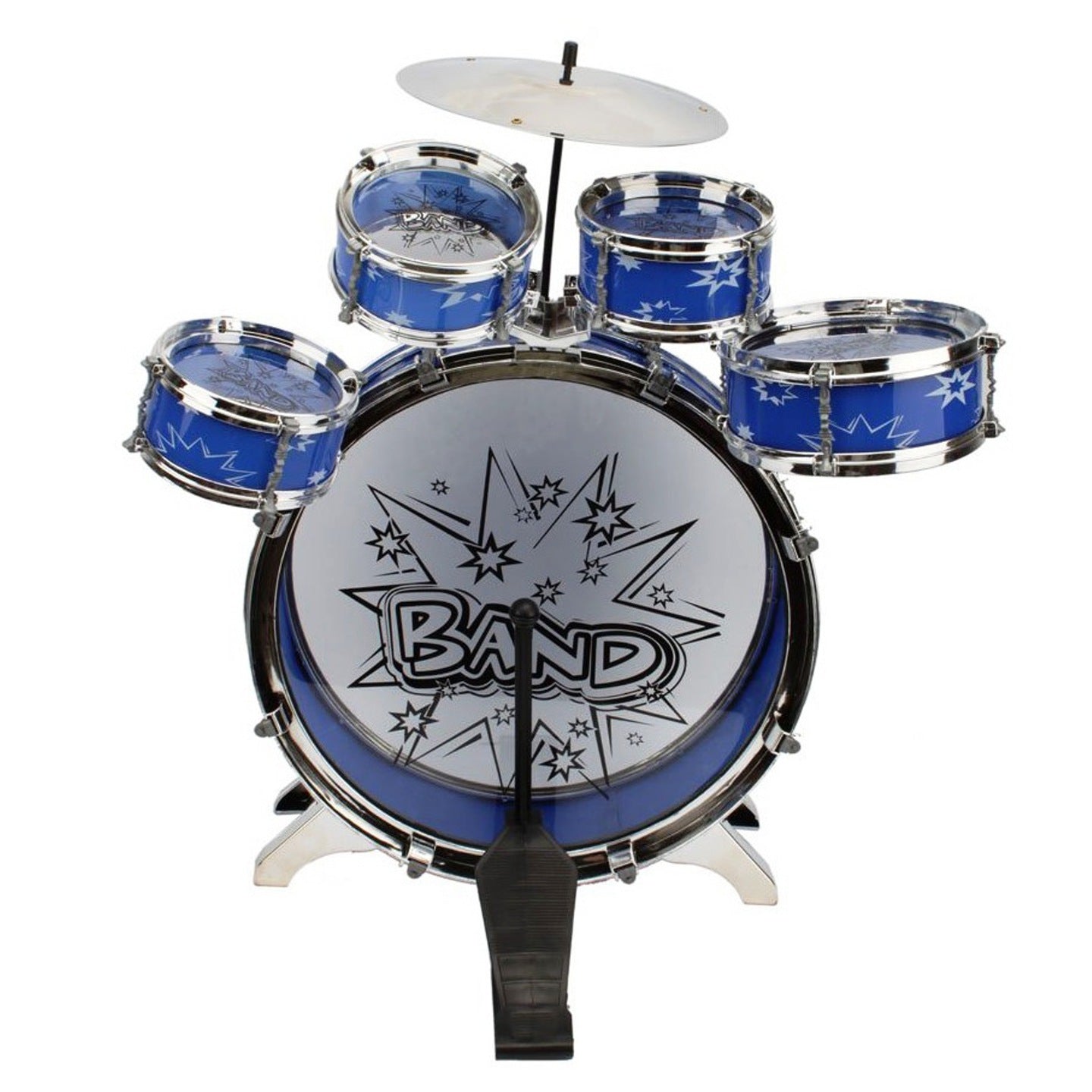 Set tobe muzicale IDL cu sacunel, MY FIRST BAND, 6 Piese, ce garanteaza ore de distactie muzicala ce ajuta la dezvolatrea abilitatilor cognitive, a coordonarii miscarilor si sporeste atentia distributiva, Design compact, Albastru