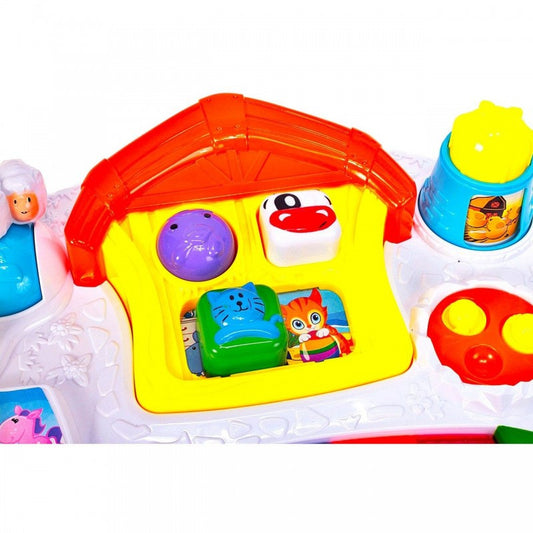 Masuta interactiva de activitati Musical Learning Table SOLTOY Yellow pentru bebelusi cu sunete, lumini, pian si diferite activitati