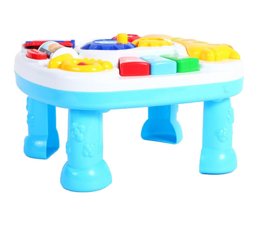 Centru de activitati interactiv 2 in 1 idealSTORE, Masuta cu Girafa, Accesorizat cu un panou cu diferite activitati interesante ce asigura dezvoltarea mobilitatii, Lumini si sunete