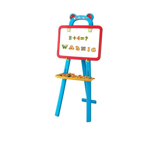 Tabla creativa IDL magnetica cu stativ , pentru copilul tau , numere si simboluri magnetice , 84 piese , burete , creta , Multicolora