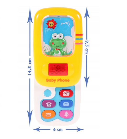 Telefon interactiv pentru copii IDL, CrazyFrog Phone, Dimensiuni 21 x 5.5 x 13 cm, Accesorizat cu sunete si lumina interioara, Echipat cu o interfata atractiva si un design atragator este accesoriul ideal pentru orice copil, Glisabil