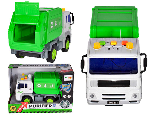 Camion Interactiv pentru Ecologizare idealSTORE GREEN CLEAN TRUCK, Scara 1:20, Dimensiuni 18.0 x 10.0 x 10.0 cm, Echipat cu container functional ce ofera distractie creativa si vesela