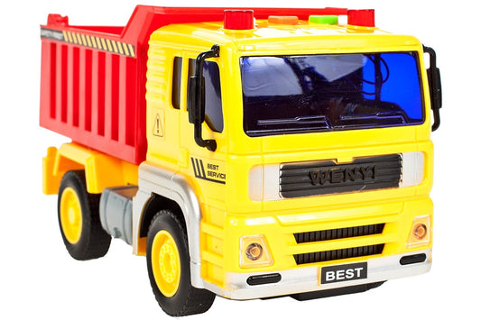 Camion Interactiv cu Basculare IDL Best Wenyi, Scara 1:20, Dimensiuni 17.5 x 9.5 x 11 cm, Jucaria este fabricata din plastic de cea mai inalta calitate, reflecta intr-un detaliu mic vehiculul original, Va oferi ore de distractie creativa