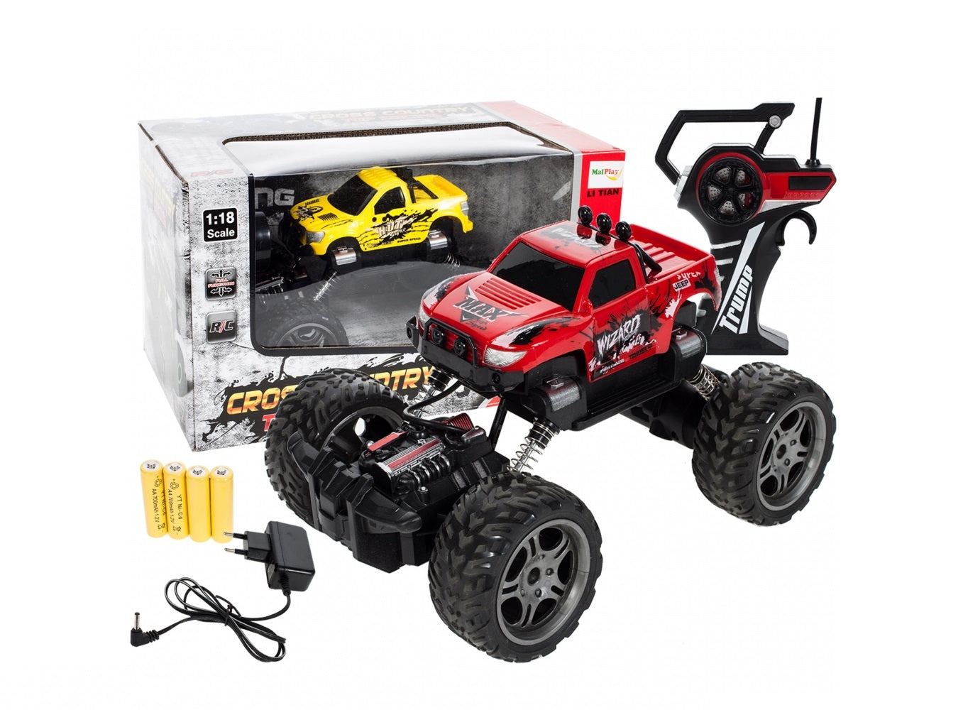 Masinuta Jeep cu telecomanda si suspensii Monster Off Road Red Collection 1:18