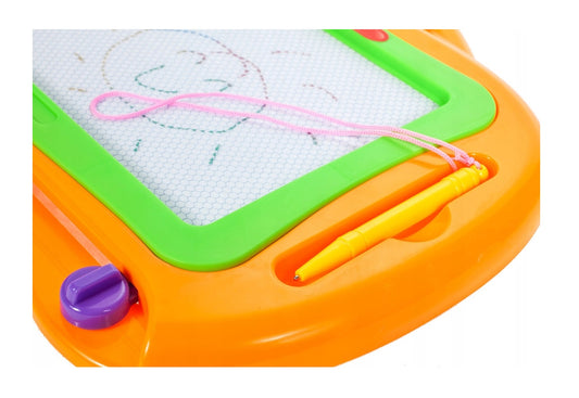 Tablita Magnetica 2 in 1 idealSTORE Maxi Power Paff, Dimenisuni 29.0 x 22.5 x 2.5 cm, Accesorizata cu o planseta premium, Stilou cu snur si 3 timbre colorate, Dezvolta imaginatia, creativitatea si exerseaza scrierea