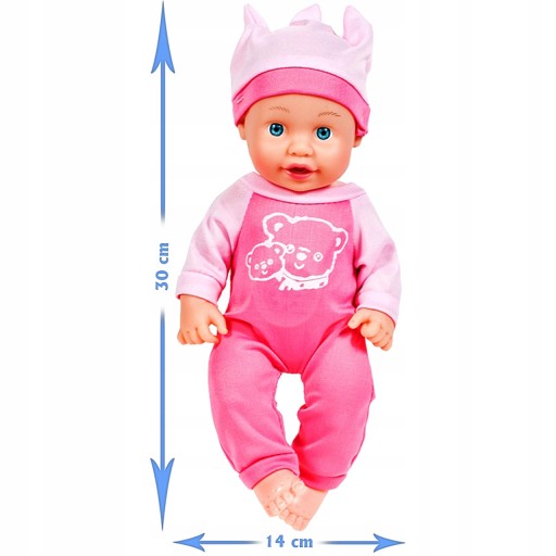 Bebelus Interactiv idealStore Sweet Baby cu Accesorii Pentru Hranire, Salopeta, Sticluta, Tacamuri, Farfurie