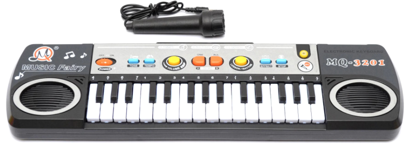 Orga muzicala idealSTORE SWEET TUNES cu microfon inclus, Dimensiuni 38 x 30 x 10 cm, Mod de invatare pentru cei mici, Control al volumului si al tempoului, 31 de clape, 8 ritmuri