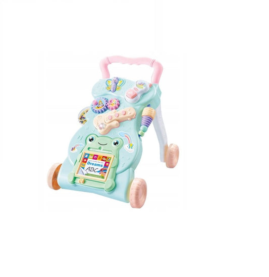 Premergator Interactiv IDL Little Frog, ajuta la dezvoltarea abilitatilor motorii, coordonarea ochi-mana- sunet, diversitate de activitati in limba engleza, Turcoaz