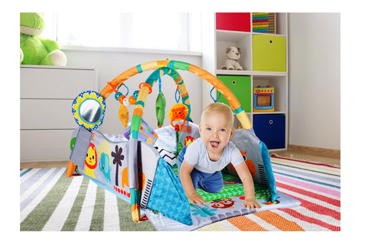 Centru de activitati Tip Covoras 3 in 1 idealStore ZOO Jolie Junior, dezvolta Coordonarea Miscariilor, Stimuleaza Vederea, material gros, izolatie termica excelenta