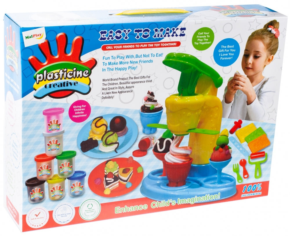 Aparat pentru fabricarea deserturilor idealSTORE Junior Icecream, Dimensiuni 19.5 x 17.5 x 12.5 cm, Dezvolta abilitati artistice, gandirea creativa si imaginatia, Echipat complet cu 8 accesorii specifice