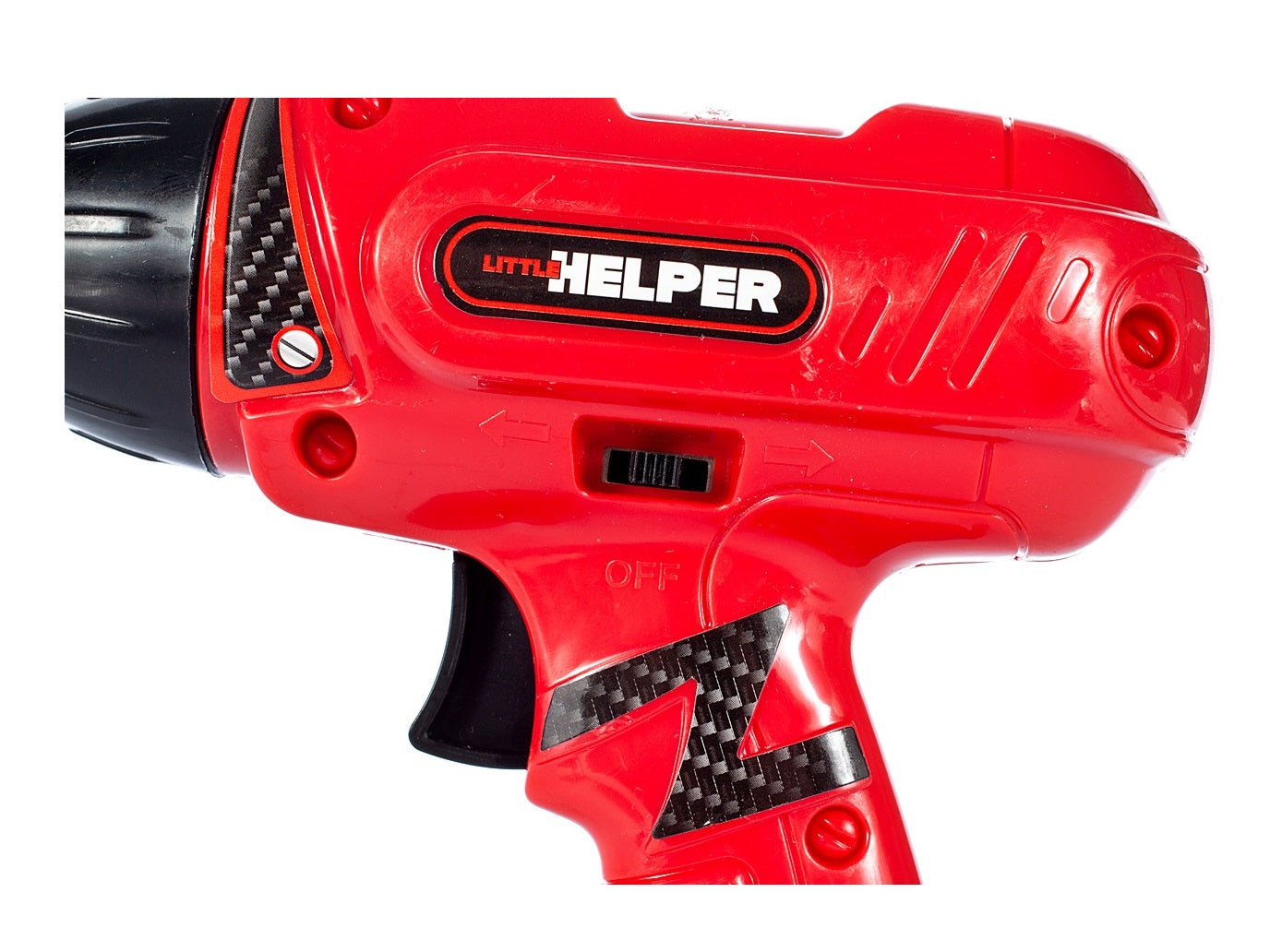 Bormasina de jucarie idealSTORE, Dimensiuni 17 x 5 x 18 cm, Accesorii specifice incluse, Dezvolta creativitatea prin jocul de rol, Alimentare pe baterii