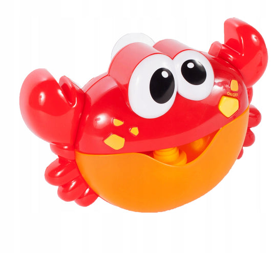 Jucarie de baie Bubble Krab Blue IdealStore, Efecte sonore, Dimensiuni 24x8x15 cm, Include ventuza pentru prindere si recipient pentru depozitarea lichidului, Asigura o baie distractiva si linistita, Rosu