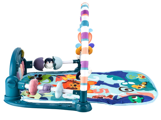 Covoras Muzical indealSTORE pentru bebelusi cu lumini si sunete, Pian si jucarii simbolice