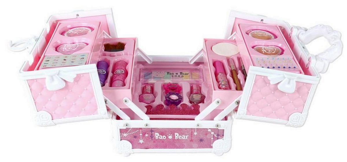 Set Make-Up & Nails LuxuryChic IdealStore, Organizata pe 3 niveluri Contine 28 de elemente de make-up, Rujuri, Farduri, Pensule, Pentru ingrijirea unghiilor Oja, Pila, Abtipilduri pentru unghii, Design inedit