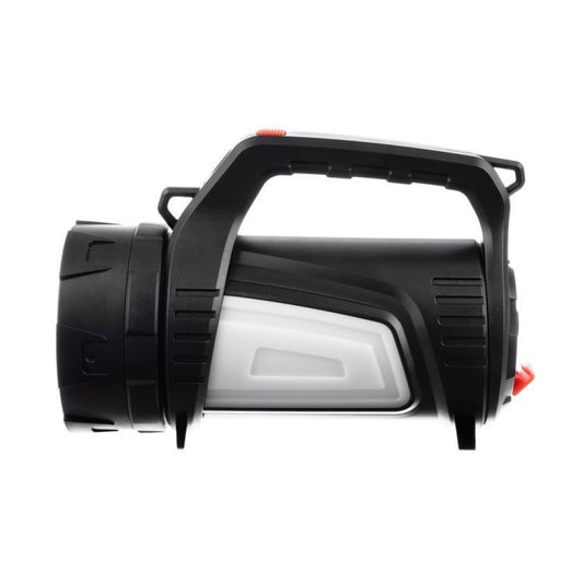 Lanterna LED idealSTORE cu Power Bank 8000mAh, Raza iluminare 500m, 1200 lumeni, Carcasa Ranforsata, Rezistenta la Apa si Praf, 7 Moduri de iluminare, Lumina Rosie de Alarma, iluminare Laterala, Curea de Umar