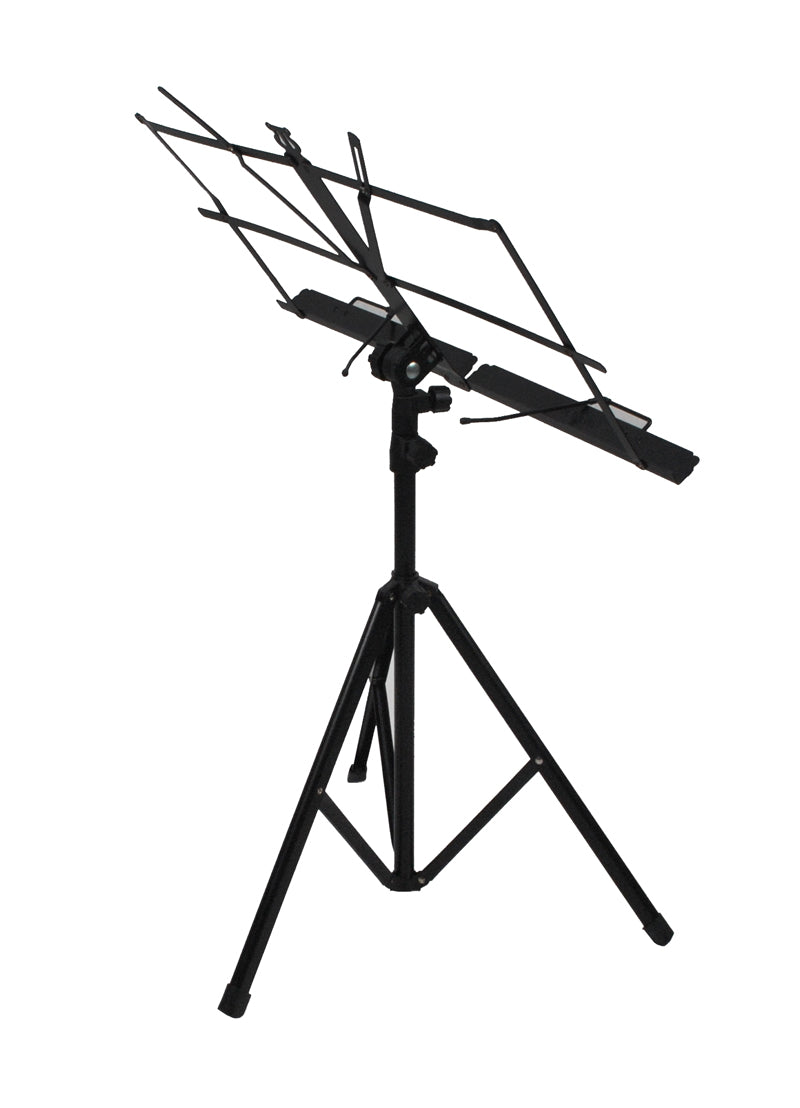 Stativ pentru Partituri ideal Store, Inaltime Reglabila 65cm-90cm-123cm, Unghi Reglabil, Stalp Telescopic, Baza cu Trei Picioare, Pliabil, contine Husa de Depozitare, culoare Negru