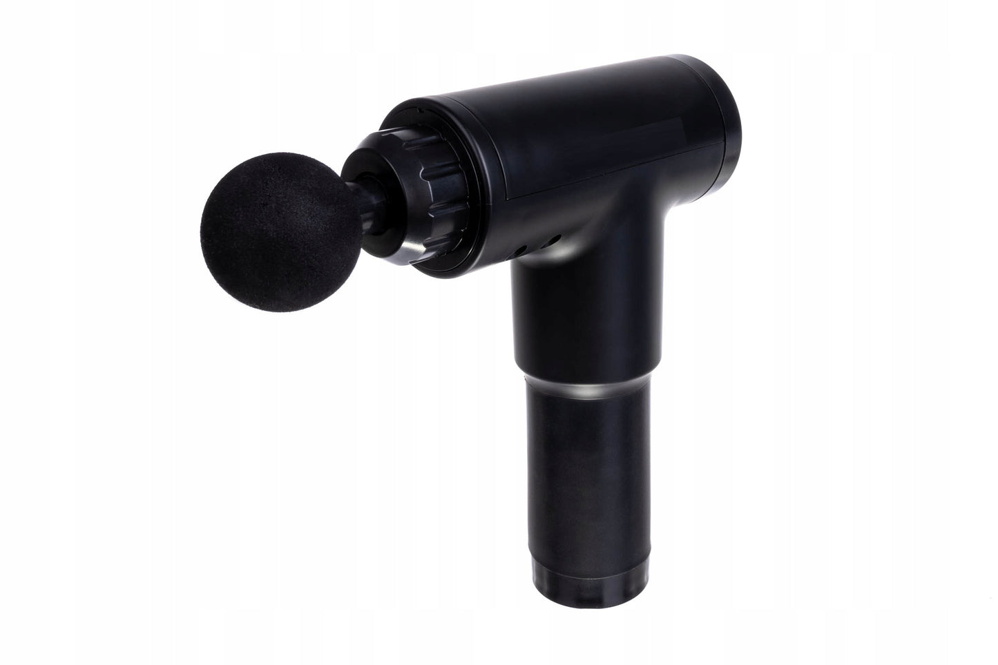 Aparat de Masaj tip Pistol idealStore, 4 capete, Autonomie 2 Ore, Ecran LCD, Relaxeaza si Stimuleaza Muschii, Design Ergonomic, Vibratii 1200 - 3200 rpm, culoare Negru