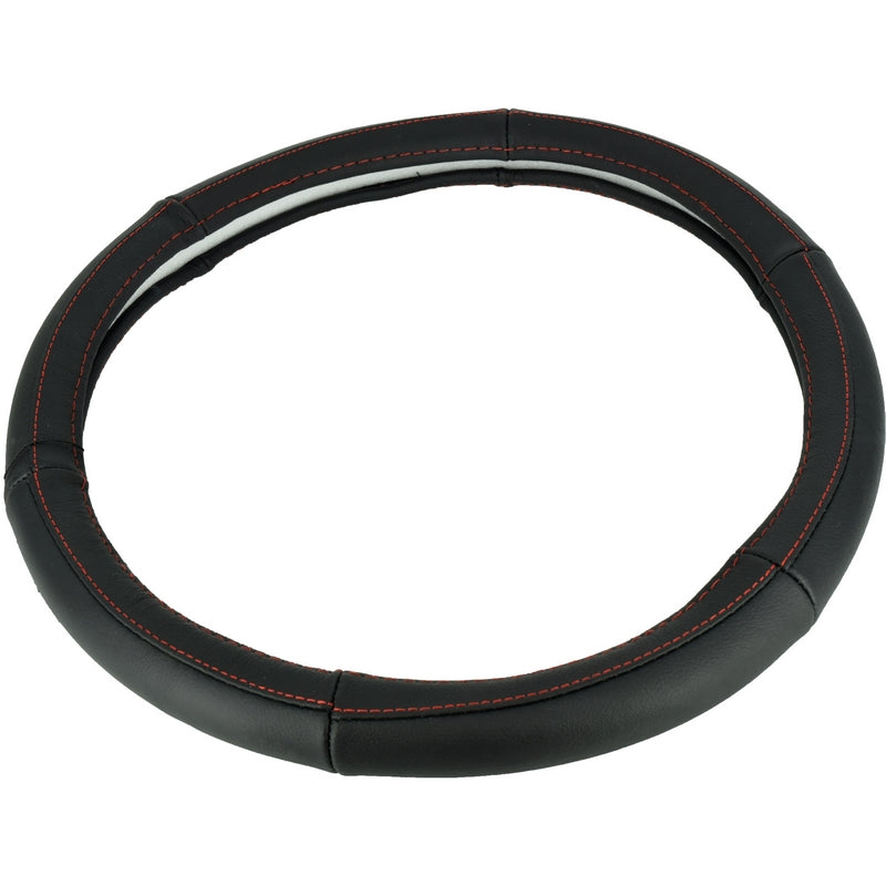 Husa volan IdealSTORE din piele fara gaurele, marimea M culoare negru, Diametru 37-38 cm