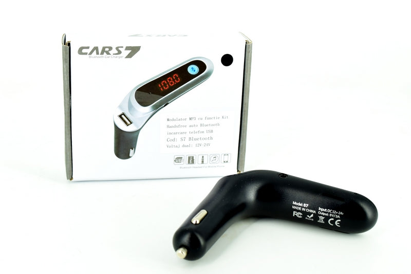 Modulator MP3 idealStore, Kit Handsfree Auto, Bluetooth cu Incarcare Telefon USB, Voltaj Dual 12V-24V