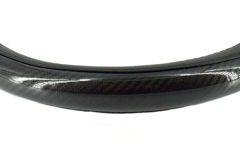 Husa volan IdealSTORE din carbon marime M 38-39cm, Culoare Negru