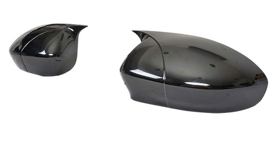 Set 2 Capace Oglinzi tip BATMAN idealSTORE pentru Fiat 500, Punto, Linea, Punto Evo, culoare Piano Black - Negru Lucios, Montaj Usor, Rezistent UV, Material Premium