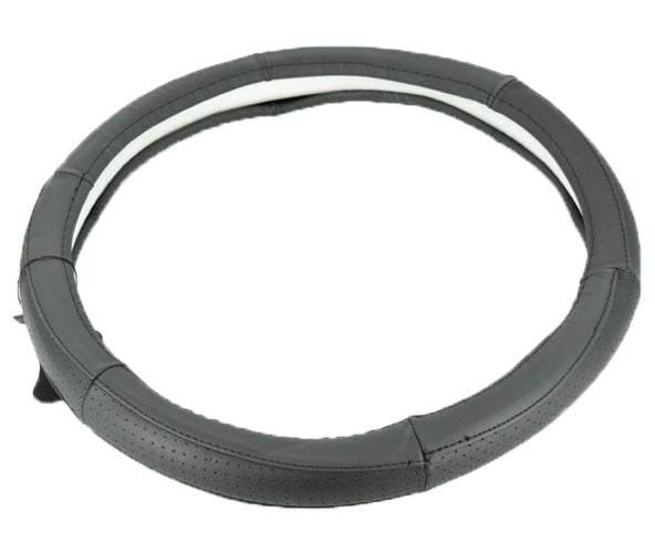 Husa volan IdealSTORE din piele cu gaurele, marimea M culoare negru, Diametru 37-38 cm