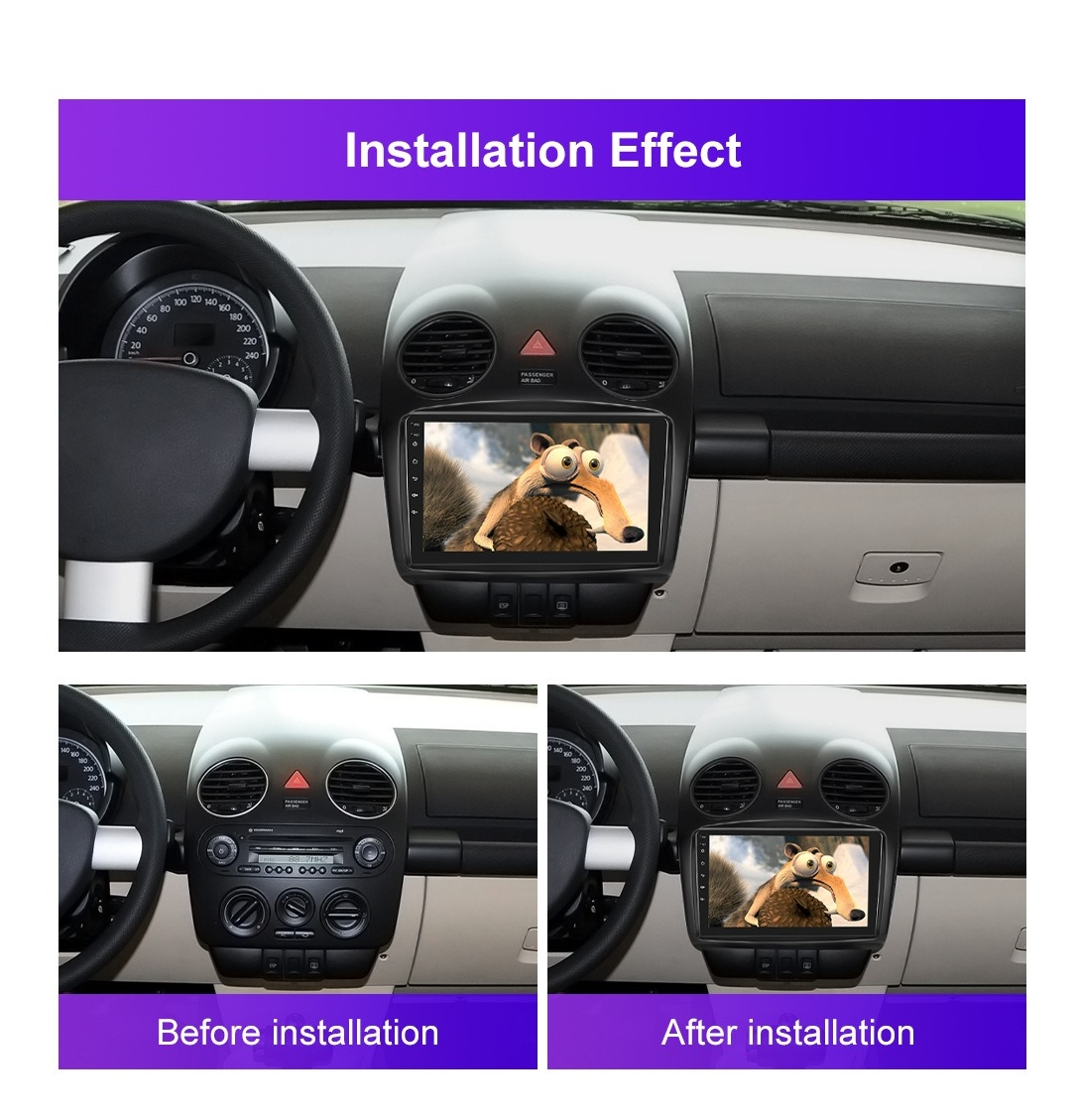 Rama Navigatie 9 idealSTORE cu Cablaj Compatibila VW New Beetle 1998 2011, Material ABS, Radio MP3, MP5 Player 2DIN ANDROID Ecran 9, -9.7 /Ecran Tip Tesla Style 12V /2+32G