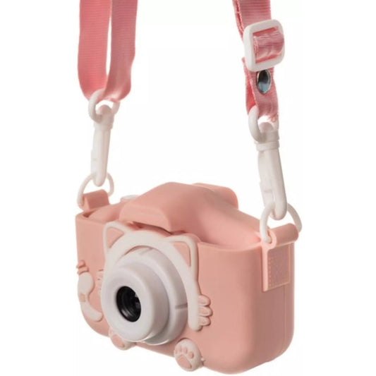 Camera Foto si Aparat de Filmat 2in1 idealSTORE, Contine card de 32GB, Galerie Foto/Video, Jocuri, Camera Selfie, Inregistrare cu sunet Full HD, Fotografiere in Rafala, Husa Detasabila Stil Pisoi, Display Vizualizare Foto-Video