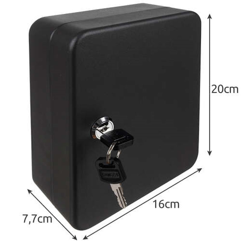 Cutie Depozitare Chei idealSTORE, din Fier, cu Incuietoare, Contine 30 Identificatori Colorati ce pot fi inscriptionati, Autocolante 1-30, 2 Chei de Acces, Kit de montaj inclus, Culoare Grafit