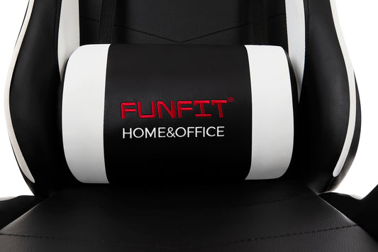 Scaun Gaming Reglabil cu mecanism TILT idealSTORE Elite COLLECTION, Asigura pozitia si confortul corect al corpului, Cotiere reglabile, Perne confortabile, Posibilitatea modificarii unghiului spatarului, Alb-Negru