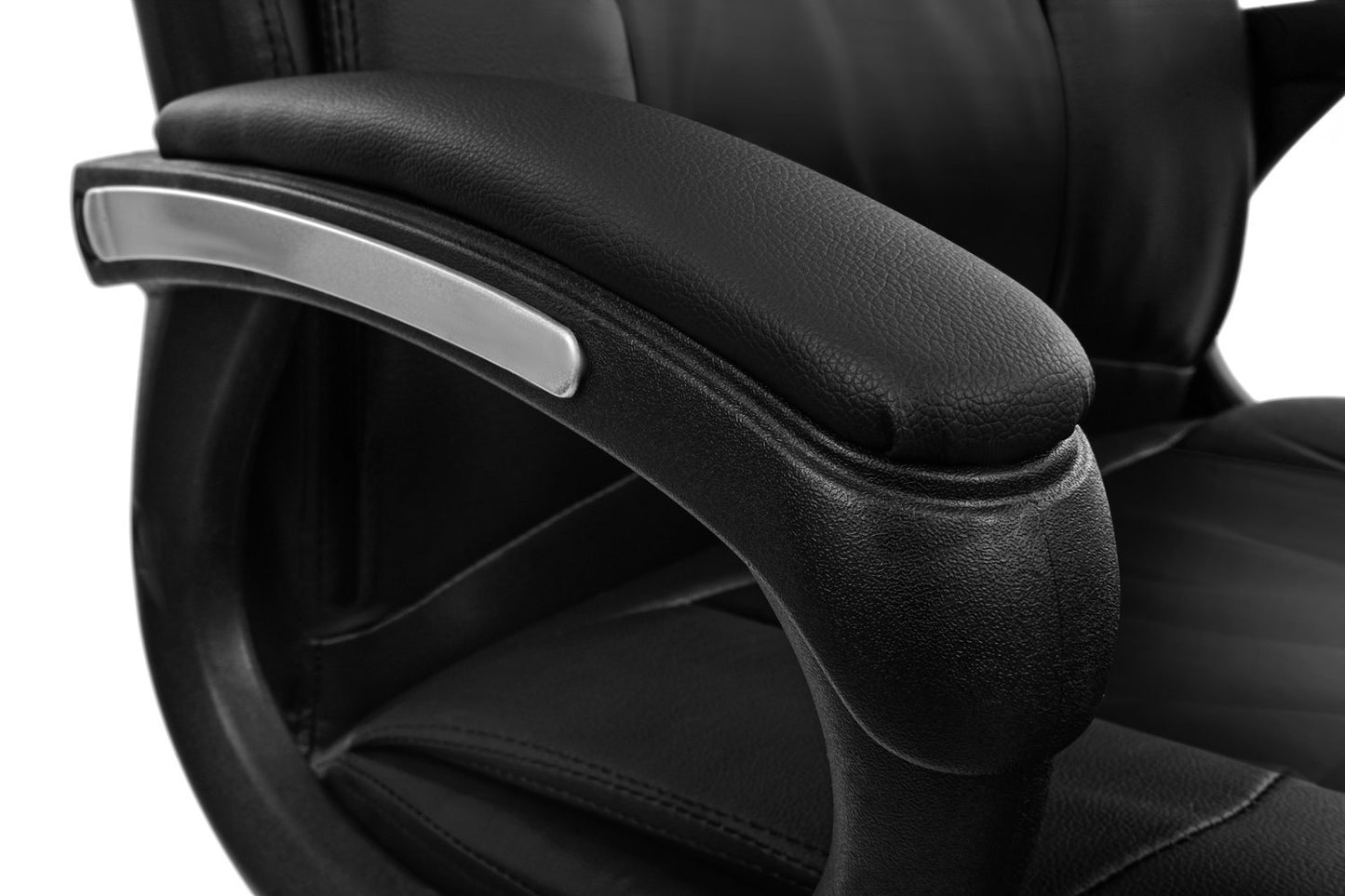 Scaun de birou Pivotant VIGO COLLECTION idealSTORE, Echipat cu spuma moale confortabila, roti cauciucate, Cotiere, Inaltime reglabila, Fabricat din piele ecologica, Sarcina maxima 130 kg