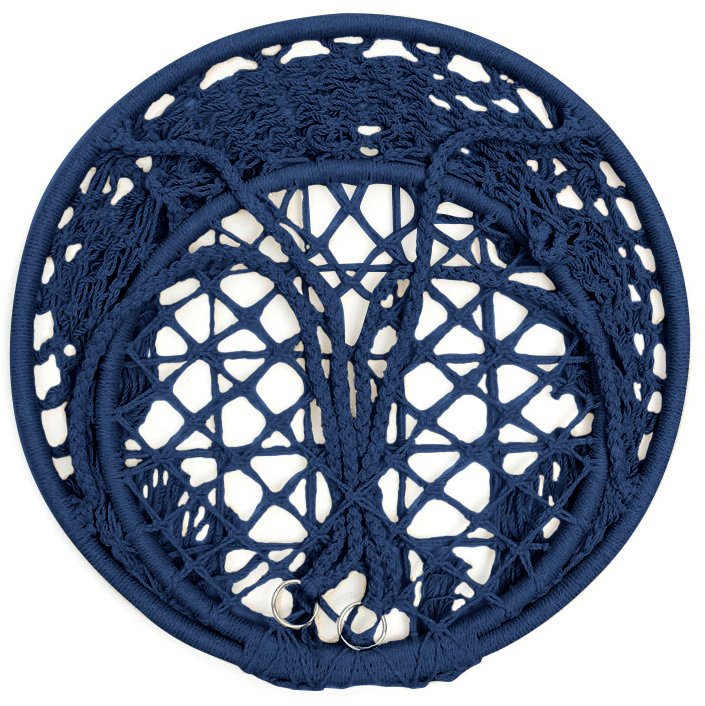 Leagan de Gradina Texty idealStore Albastru, Dimensiuni 120 x 80, Cadru din Otel, Cordon din Bumbac, Design Moder, Materiale Durabile si Rezistente, Sarcina Maxima 150kg